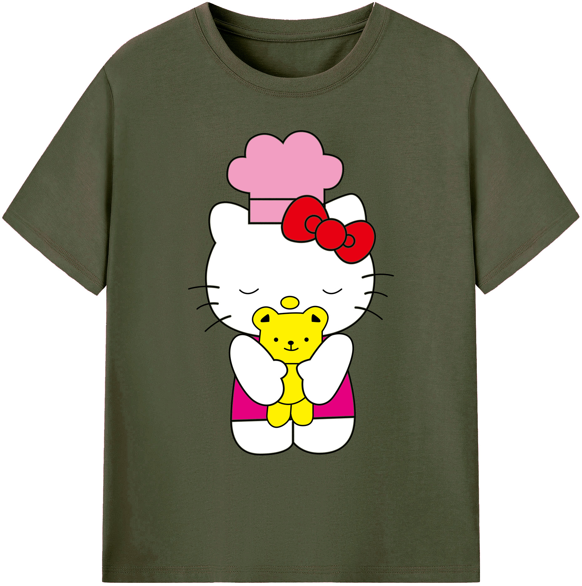 （画像用） Hello Kitty ハローキティ 綿100％ メンズ半袖Tシャツ｜肌触りやわらか＆通気性